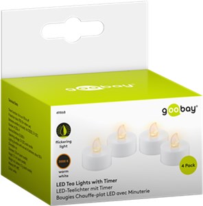 4er-Set LED-Teelichter mit Timer 4er-Set LED-Teelichter mit Timer