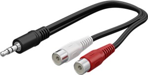 Audio-Kabeladapter 3,5 mm, Stecker zu Stereo-Cinch-Buchse