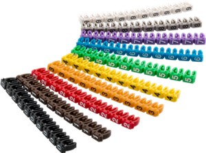 Marcatori a clip per cavi “Cifre 0-9”, per cavi con un diametro massimo di 2,8 - 4,6 mm