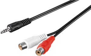 Adaptateur de Câble Audio 3,5 mm, Mâle vers Femelle RCA Stéréo