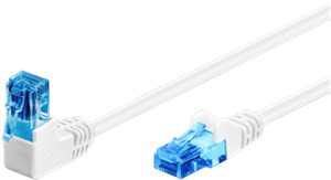 CAT 6A kabel krosowy 1x 90° pod kątem, U/UTP, biały