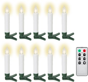 10 kabellose LED-Weihnachtsbaumkerzen 