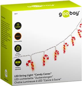 10 luci LED fata "Bastoncini di zucchero" 10 luci LED fata "Bastoncini di zucchero"