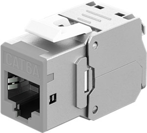 Keystone Module RJ45 CAT 6A, STP, Slim, light grey