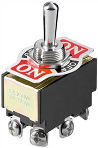 Interrupteur à Bascule Miniature, 2x MARCHE - ARRÊT - MARCHE, 6 Broches avec Bornes à Visser