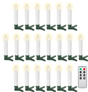 20 kabellose LED-Weihnachtsbaumkerzen
