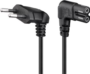 Connection Cable with Europlug, Angled, 0.3 m, black