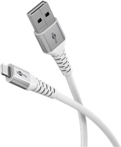 Lightning auf USB-A Supersoftes Textilkabel mit Metallsteckern, 0,5 m