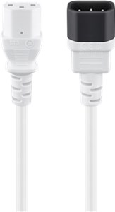 Extension Lead with C13 socket and C14 plug, 0.5 m, White, (3*0.75 mm²)