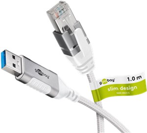 Cavo Ethernet da USB-A 3.0 a RJ45, Slim, 1 m