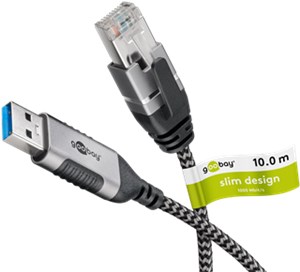 Câble Ethernet USB-A 3.0 vers RJ45, Slim, 10 m