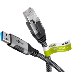 Ethernet-Kabel USB-A 3.0 auf RJ45, 15 m Ethernet-Kabel USB-A 3.0 auf RJ45, 15 m