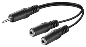Adaptateur de Câble Audio en Y 3,5 mm, 1x Mâle 2x Femelle Mono