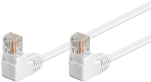 CAT 5e kabel krosowy, 2x 90° pod kątem,U/UTP, biały, 0,5 m