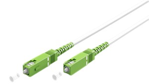 Câble à Fibre Optique (FTTH), Singlemode (OS2) White, blanc (Simplex), 15 m