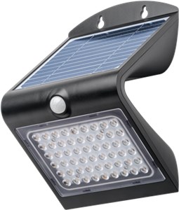 LED Solar Wall Light with Motion Sensor, 4 W, Black LED Solar Wall Light with Motion Sensor, 4 W, Black