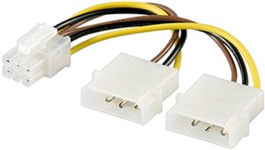 Câble Electrique/Adaptateur Electrique Cartes Graphiques PC , PCI-E/PCI Express 6 Broches