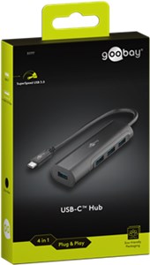 USB-C™-Hub für den gleichzeitigen Anschluss von 4x USB-A-3.0-Buchsen