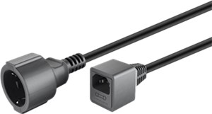 Câble Adaptateur Prise à Contact de Protection vers C14, 1,5 m, noir