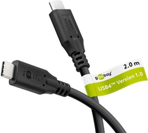 USB-C™-Kabel, USB4™, 100 W, 40 Gbit/s, Power Delivery, 2 m