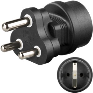 Netzadapter Südafrika, Schwarz