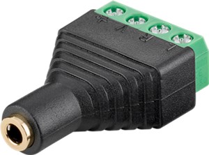 Terminal Block 4-pin > Klinke 3,5 mm Buchse (4-Pin, stereo)