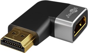 HDMI™-Winkeladapter 270° horizontal, 8K @ 60 Hz, vergoldet