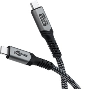 USB-C™-Kabel mit Textilmantel, USB4™, 240 W, 40 Gbit/s, Power Delivery, 1,8 m