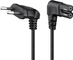 Anschlusskabel mit Eurostecker abgewinkelt, 3 m, schwarz, (2*0,75 mm²) Anschlusskabel mit Eurostecker abgewinkelt, 3 m, schwarz, (2*0,75 mm²)