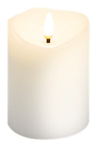 Candela a LED in vera cera, bianco, 7,5 x 10 cm Candela a LED in vera cera, bianco, 7,5 x 10 cm