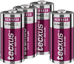 RCR123 Rechargeable - 500 mAh, 4 pc. in cardboard box RCR123 Rechargeable - 500 mAh, 4 pc. in cardboard box