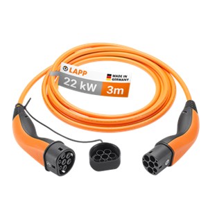 Ladekabel Typ 2, bis zu 22 kW, 3 m, orange Ladekabel Typ 2, bis zu 22 kW, 3 m, orange