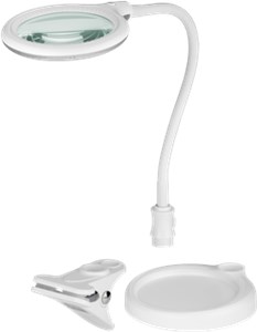 LED Magnifying Lamp with Base and Clamp, 6 W, white LED Magnifying Lamp with Base and Clamp, 6 W, white