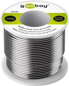 Lötzinn bleifrei, ø 1,5 mm, 250 g Lötzinn bleifrei, ø 1,5 mm, 250 g