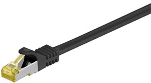 RJ45 cavo patch CAT 6A S/FTP (PiMF), 500 MHz, con cavo grezzo CAT 7 , nero RJ45 cavo patch CAT 6A S/FTP (PiMF), 500 MHz, con cavo grezzo CAT 7 , nero