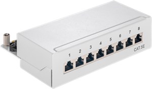 CAT 5e Mini/Desktop Patch Panel, 8 Port, (1 HE) CAT 5e Mini/Desktop Patch Panel, 8 Port, (1 HE)