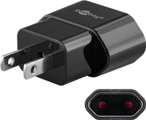Reiseadapter Eurostecker auf USA/Japan, schwarz Reiseadapter Eurostecker auf USA/Japan, schwarz