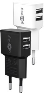 Caricatore USB-A doppio (12 W) nero Caricatore USB-A doppio (12 W) nero