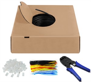CAT 6 Kit de Câbles Patch Extérieur, U/UTP, noir CAT 6 Kit de Câbles Patch Extérieur, U/UTP, noir